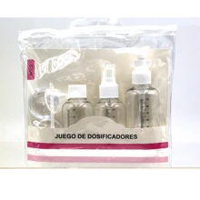 Juego De Dosificadores Kit Dispensador Atomizador Dosificador Botella Viajes Crema  recipientes portátiles para cosméticos, Porta líquidos y cremas cosméticos  Juego de 7 Unidades - transparente - Ver 1