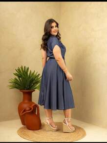 Women Dresses - 中等水洗藍 - 查看 1