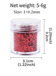 1瓶新年紅色指甲閃粉細砂糖粉,用於指甲藝術裝飾情人節鉻顏色色素指甲美容配件0.2mm - 彩色 - 查看 4