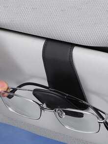 1入組通用磁鐵汽車和門票眼鏡掛夾,汽車眼鏡,太陽眼鏡座:面罩多功能太陽眼鏡座,眼鏡座和票據座,汽車必需品,用這款創意汽車眼鏡座和卡片座整理您的車輛,堅固不易滑落,可牢牢固定太陽眼鏡和眼鏡-方便和時尚 - 黑色 - 查看 2