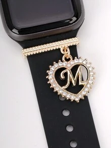 1 chiếc Dây đeo đồng hồ chữ M hình trái tim bằng hợp kim và đá đính kim cương giả trang trí tương thích với các phụ kiện dây đeo đồng hồ Series tương thích với các phụ kiện dây đeo đồng hồ Galaxy - Nhiều màu - Xem 3