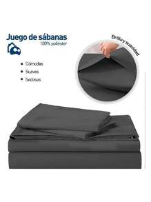 Juego de sábanas King Bluelander, 4 piezas - Negro - Ver 2