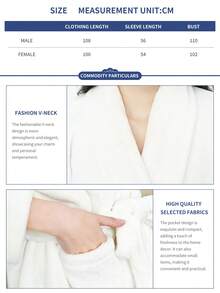 1pc Men's Long Robe Thickened Flannel Bathrobe For Home, Sleeping Wear - Navy Blue - View 6