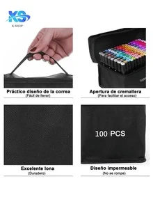 Set de plumones de arquitectura premium: 100 piezas de marcadores artísticos de alta calidad - Multicolor - Ver 2