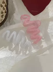 2pcs Minimalist Wave Shaped Hair Clips Claw Clip Winter Hair Accessories - Multicolor - View 5