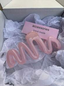 2pcs Minimalist Wave Shaped Hair Clips Claw Clip Winter Hair Accessories - Multicolor - View 3