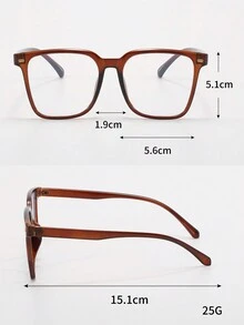 Fashionable Oversized Non-prescription Glasses, Suitable For Daily Use - Brown - View 5