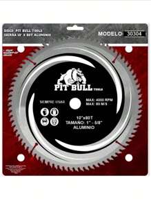 Disco de 10 pulgadas para corte aluminio  80 dientes centro de 5/8 a 1 pulg  para sierra de inglete - Plateado - Ver 1