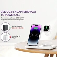 1 件全新 2023 弹出式多功能三合一无线充电器手机支架，兼容 14；快速桌面充电支架兼容 耳机；多功能充电器兼容 多种设备兼容 16 15 14、13、12、11/Pro/Max/Mini/Plus、X、XR、XS/Max、SE、8/Plus，兼容 1-8，兼容 3/2/Pro，兼容 Apple iPad、Android 手机礼物，适合家人、朋友、孩子、生日、圣诞节、冬季、女朋友、男朋友