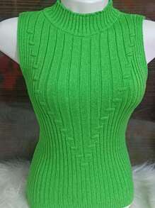 Women Knit Tops - 軍綠色 - 查看 1