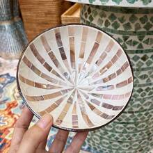 1 件椰子殼碗竹製沙拉碗木質裝飾糖果容器甜點碗碗貝殼碗桌面裝飾椰子儲物碗椰子碗巨型冰沙碗珠寶 - 鏽棕色 - 查看 1