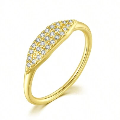 rakol 1pc Fashionable Cubic Zirconia Simple Thin Ring For Women