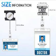 1入組有趣的護士識別證卡收納卡,帶有識別夾,可裝飾護士、護生、醫生、護理助理的工作辦公室,鱷魚夾身份證件配件 - 白色 - 查看 3