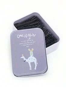 100 chiếc Kẹp tóc hợp kim gợn sóng đơn giản và thời trang màu đen dành cho nữ, thích hợp để mặc hàng ngày - màu đen - Xem 3