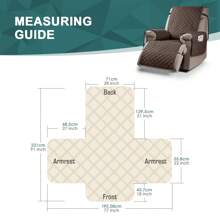 Waterproof Recliner Sofa Cover Recliner Loveseat Cover With Console Non-Slip Couch Covers Washable Reclining Sofa Cover Furniture Protector With Elastic Straps Pocket - 棕色 - 查看 7