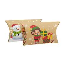 24件圣诞糖果包装纸盒，森系圣诞枕头礼盒 - 杏色 - 查看 5