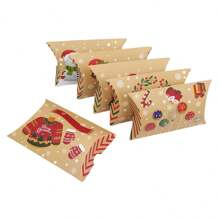 24件圣诞糖果包装纸盒，森系圣诞枕头礼盒 - 杏色 - 查看 1
