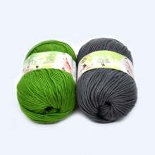 110m/120yd 50g/Bóng Sợi tơ tằm ấm Villus Sợi len mềm Worsted 60% protein tơ tằm 30% len 10% cashmere Sợi đan tay thân thiện với da - Màu xanh Ô liu - Xem 10