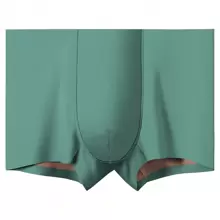 1 件男式無縫莫代爾平角內褲,薄絲內襠,舒適裸感 - 綠色 - 查看 3