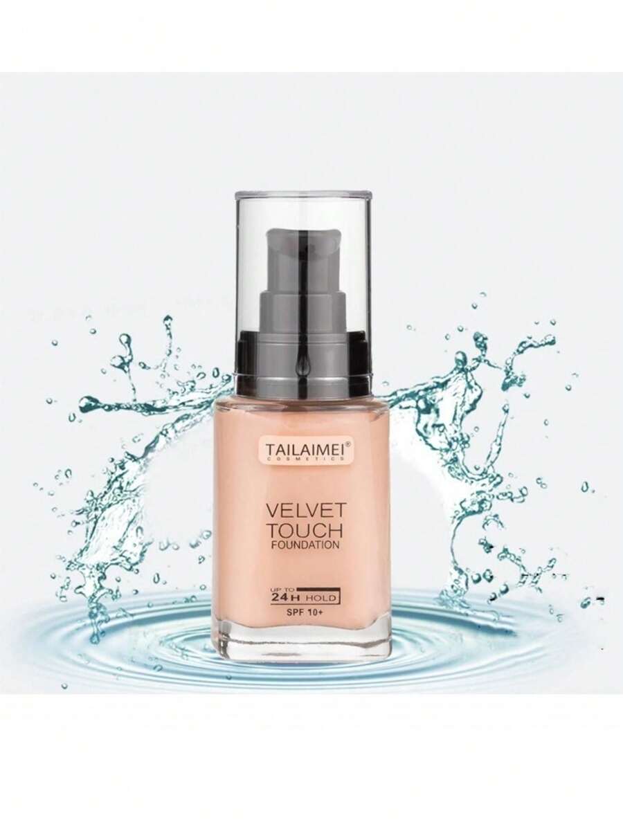 Base De Maquillaje Tailaimei Velvet Touch Alta Cobertura 104 es el color más claro, Tostado es el color medio y Wheat es el color más oscuro. - 104 Light Ivory - Ver 1