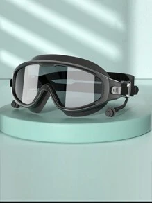 2pcs/Set (Swimming Cap + Swimming Goggles) Waterproof Anti-Fog High Definition Professional Myopia Large Frame Swimming Goggles, Unisex Swimming Cap Equipment Diving Mask