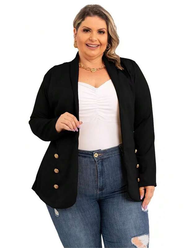 Blazer Feminino Longo Sobretudo Alfaiataria Social Plus Size Lindo Colorido Reunião Premium Macio Casual