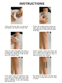 1pc Pvc Waterproof Temporary Tattoo Sticker With Beautiful Flower Ring, Butterfly & Heart Design Suitable For People's Daily Use (Can Be Washed Off) - Black - View 5