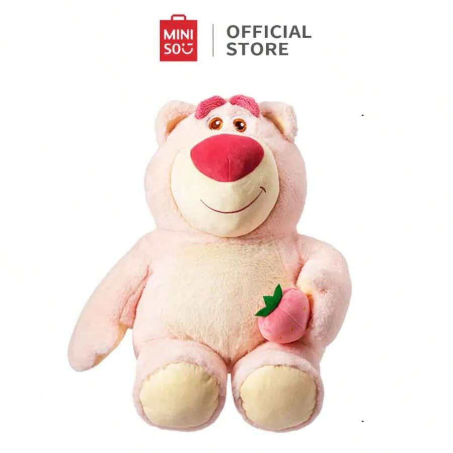 Miniso Pixar Lotso Series Doll-Strawberry Bear No. 14 Plush Doll Toy Pillow Birthday Gift (Light Pink) - Baby Pink - View 1