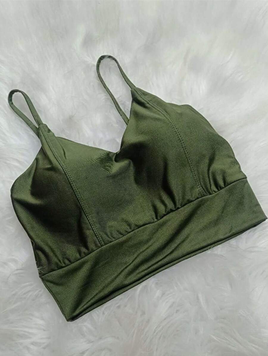 Women Tank Tops & Camis - Màu xanh lá cây đậm - Xem 1