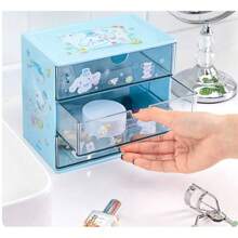 Miniso Sanrio Character 3-Layer Drawer Storage, Desktop Organizer - Cinnamoroll - Blue - View 4