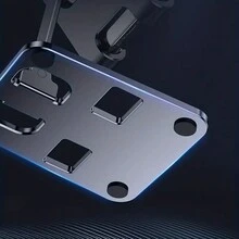 耐用鋁合金手機支架：穩定、便攜和家庭辦公桌上型手機平板電腦通用折疊支架手機支撐架手機支架 - 灰色 - 查看 8