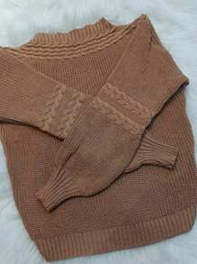 Women Knit Tops - 卡其色 - 查看 1