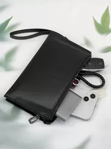 HOVI'S Borsa da toilette da lavaggio, borsa a mano da uomo per l'archiviazione aziendale, borsa a polso con stampa a rilievo, borsa a busta da uomo, borsa a tracolla, borsa quadrata, regalo di San Valentino nero, portafoglio, borsa in pelle, regali di viaggio, borsette vintage di San Valentino, borsa nera di San Valentino, accessori per le vacanze, adesivi per borse, regali di San Valentino invernali