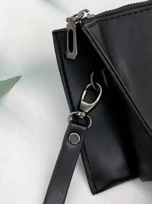 HOVI'S Borsa da toilette da lavaggio, borsa a mano da uomo per l'archiviazione aziendale, borsa a polso con stampa a rilievo, borsa a busta da uomo, borsa a tracolla, borsa quadrata, regalo di San Valentino nero, portafoglio, borsa in pelle, regali di viaggio, borsette vintage di San Valentino, borsa nera di San Valentino, accessori per le vacanze, adesivi per borse, regali di San Valentino invernali