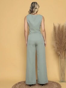 Women Two-piece Outfits - Dusty Blue - View 2