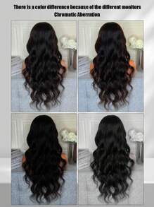 black synthetic lace wig - Black - View 6