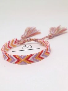 1pc Handmade Bohemian Style Beachy Braided Rope Bracelet - Multicolor - View 4
