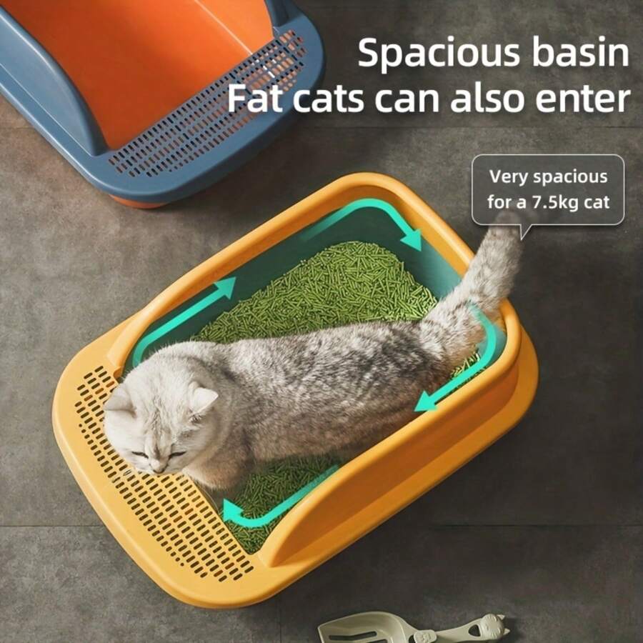 Extra Large Cat Litter Box With High Sides To Prevent Spills, Includes