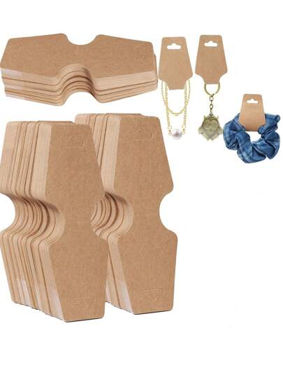 25/50/100/200pcs Jewelry Cards Packaging Paper For Necklaces, Bracelets, Hair Ties Storage