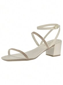 Women Heeled Sandals - Màu be - Xem 4