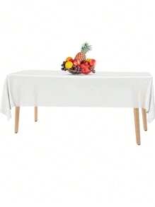 1片白色一次性防水防污餐桌布,適用於婚禮、宴會、餐廳、廚房、派對、居家用餐桌和戶外用餐桌 - 白色 - 查看 1