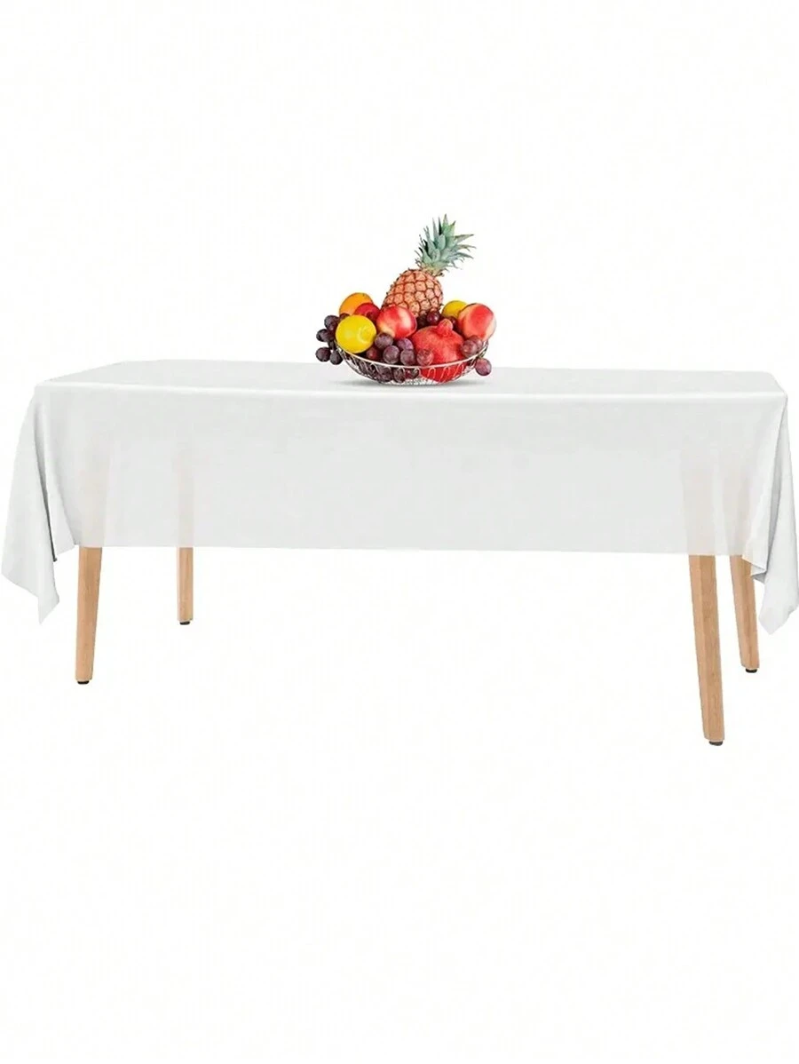 1片白色一次性防水防污餐桌布,適用於婚禮、宴會、餐廳、廚房、派對、居家用餐桌和戶外用餐桌 - 白色 - 查看 1