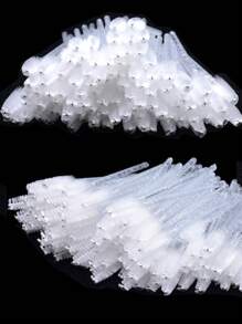 100Pcs Clear Disposable Eyelash Brushes Mascara Wands Lash Eyebrow Spoolies Mini Makeup Applicators