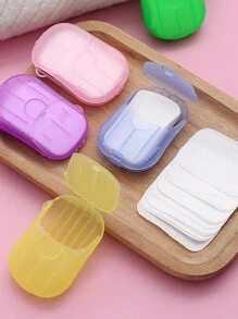 1盒/2 盒戶外旅行便攜式一次性皂片，洗手抗菌皂紙，花瓣洗手片，持久留香海灘度假必備品 - 紫色 - 查看 5