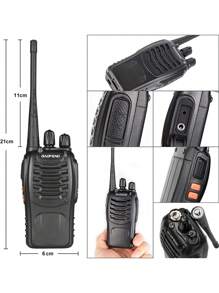 2pcs Walkie Talkie Long Range Two-way Radio Communication Device - Black - View 2