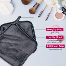 卸妆巾 适用于面部、眼部、唇部 13cmx13cm 可重复使用卸妆垫 柔软超细纤维洁面巾 玫瑰灰色 - 彩色 - 查看 5