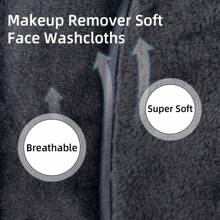卸妆巾 适用于面部、眼部、唇部 13cmx13cm 可重复使用卸妆垫 柔软超细纤维洁面巾 玫瑰灰色 - 彩色 - 查看 4