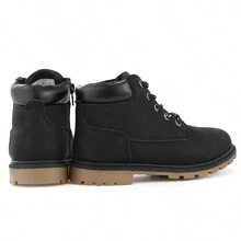 Kids Classic Zipper Lace Up Waterproof Wedding Party Prom Comfort Work Boot Fall Winter Boys Shoes Birthday Halloween Christmas Gifts - màu đen - Xem 7