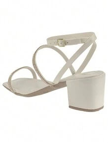 Women Heeled Sandals - Màu be - Xem 5