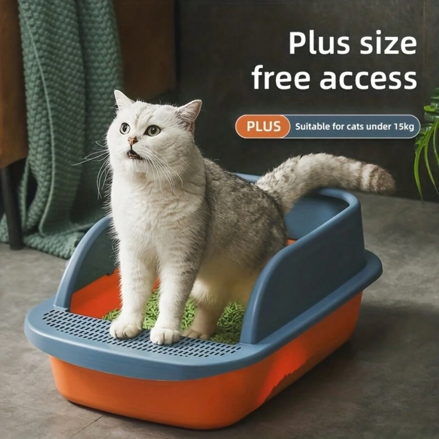 Extra Large Cat Litter Box With High Edges To Prevent Spills, Comes